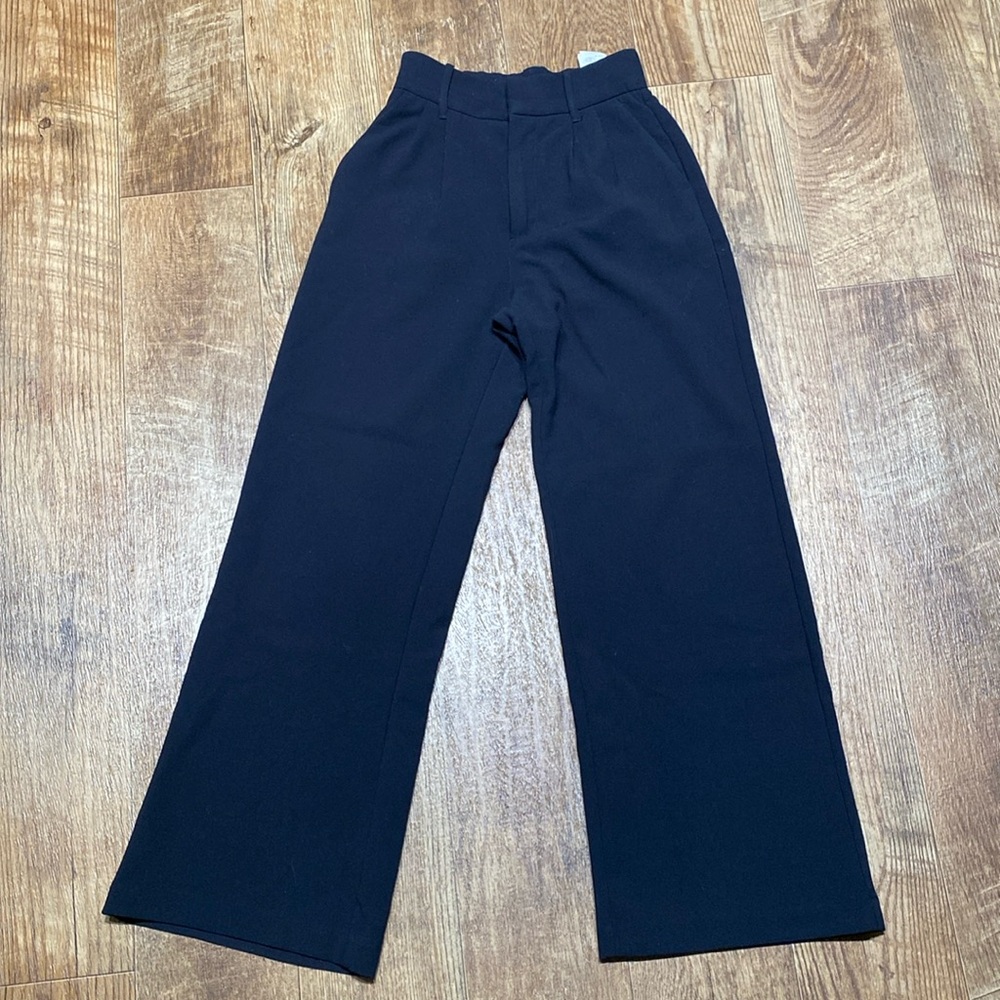 Black wide leg trousers